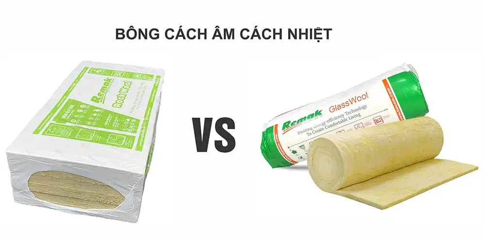 Bông cách âm cách nhiệt - bông thủy tinh Glasswool & bông khoáng Rockwool